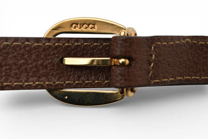 グッチ バンブー ハンドバッグ/バニティケース ヴィンテージ 2way GUCCI レザー ブラウン ストラップ付【中古】