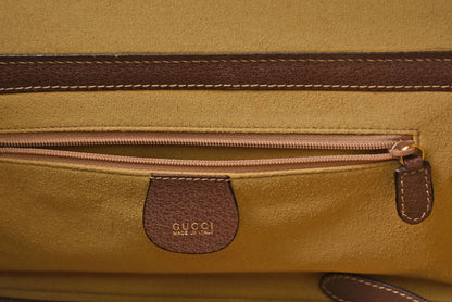 グッチ バンブー ハンドバッグ/バニティケース ヴィンテージ 2way GUCCI レザー ブラウン ストラップ付【中古】