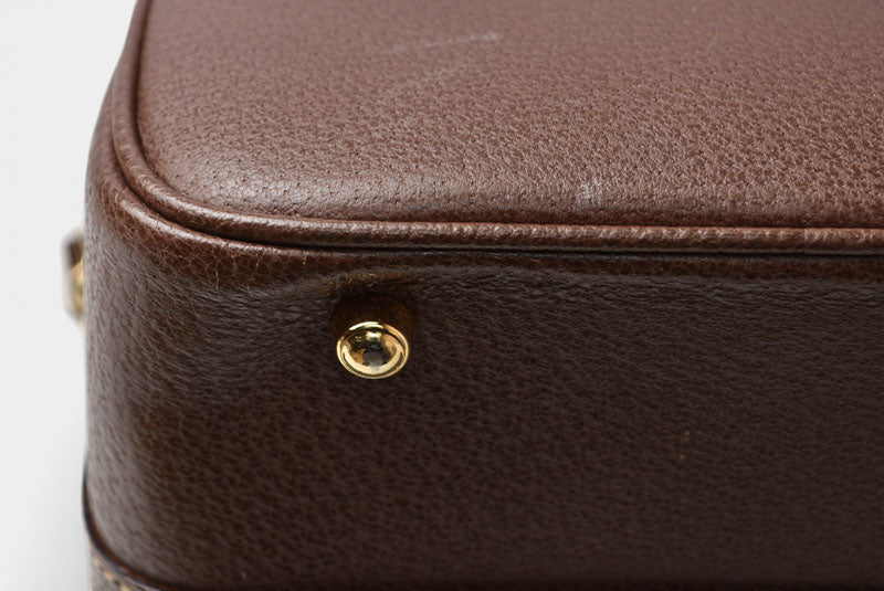 グッチ バンブー ハンドバッグ/バニティケース ヴィンテージ 2way GUCCI レザー ブラウン ストラップ付【中古】