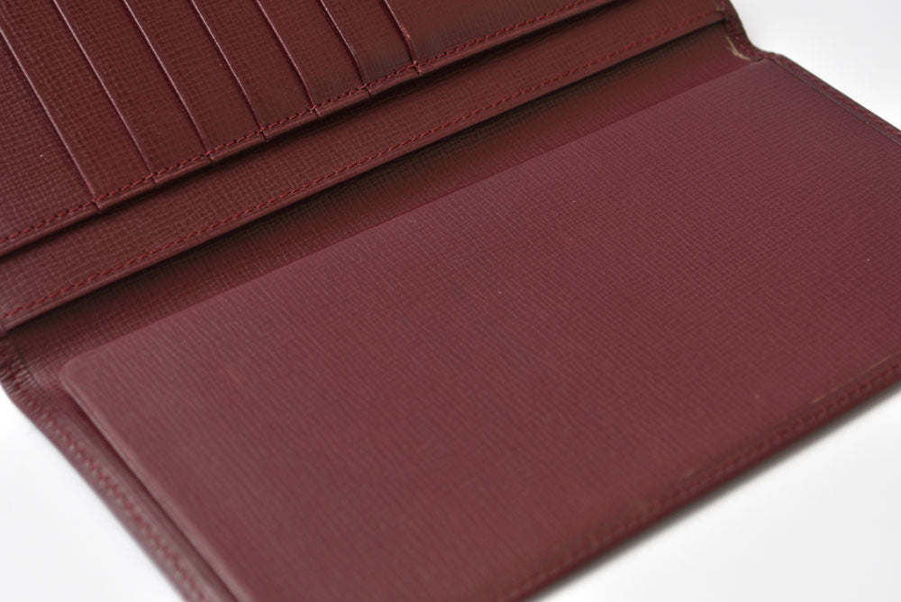 カルティエ 財布/札入れ メンズ Cartier 長財布 型押しレザー マスト ドゥ カルティエ ボルドー【中古】