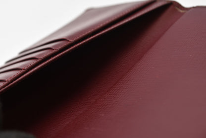 カルティエ 財布/札入れ メンズ Cartier 長財布 型押しレザー マスト ドゥ カルティエ ボルドー【中古】