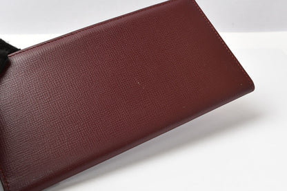 カルティエ 財布/札入れ メンズ Cartier 長財布 型押しレザー マスト ドゥ カルティエ ボルドー【中古】