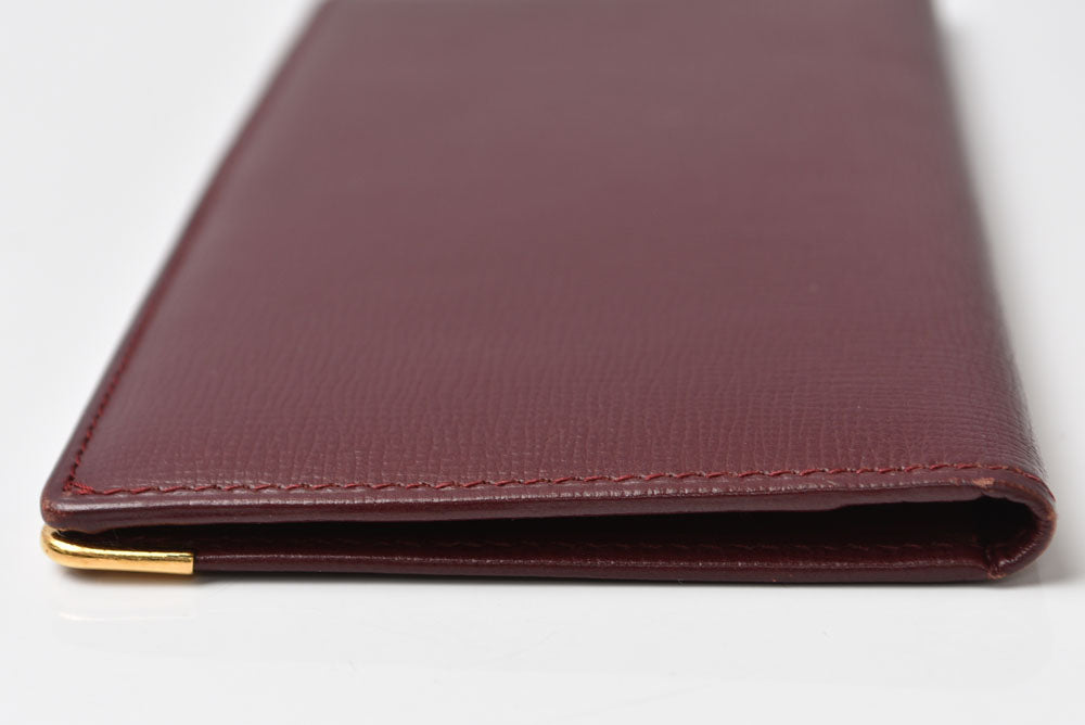 カルティエ 財布/札入れ メンズ Cartier 長財布 型押しレザー マスト ドゥ カルティエ ボルドー【中古】