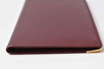カルティエ 財布/札入れ メンズ Cartier 長財布 型押しレザー マスト ドゥ カルティエ ボルドー【中古】