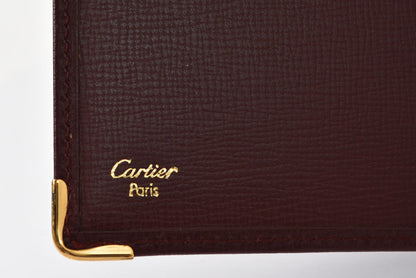 カルティエ 財布/札入れ メンズ Cartier 長財布 型押しレザー マスト ドゥ カルティエ ボルドー【中古】