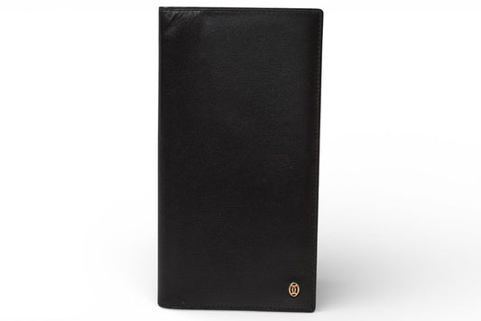 カルティエ 財布 メンズ Cartier 長財布 レザー パシャ ブラック/シルバー メンズ/レディース【中古】