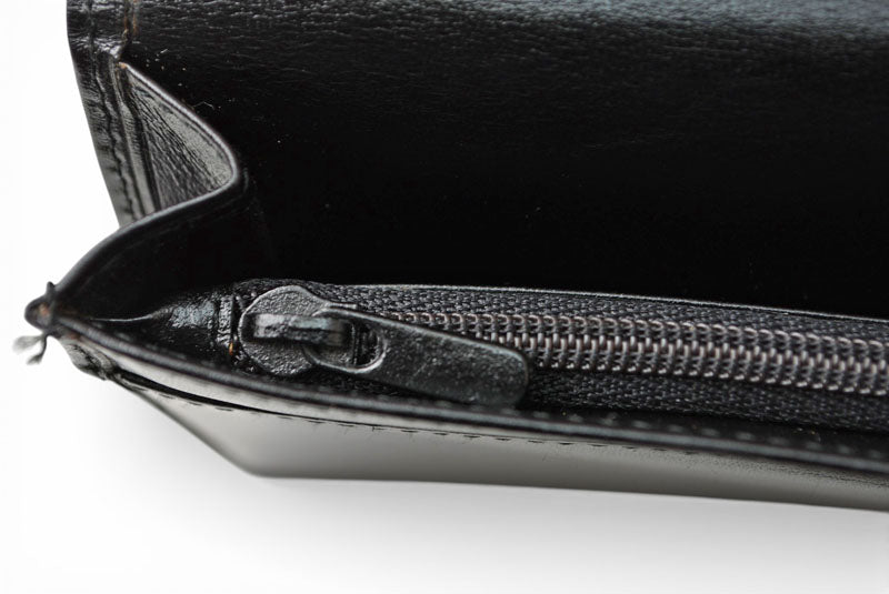 カルティエ 財布 メンズ Cartier 長財布 レザー パシャ ブラック/シルバー メンズ/レディース【中古】