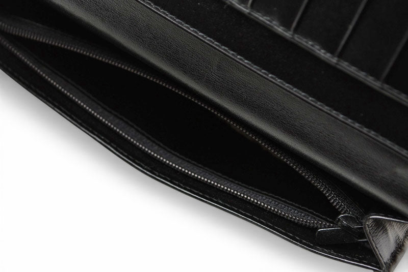カルティエ 財布 メンズ Cartier 長財布 レザー パシャ ブラック/シルバー メンズ/レディース【中古】