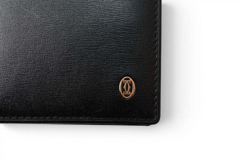 カルティエ 財布 メンズ Cartier 長財布 レザー パシャ ブラック/シルバー メンズ/レディース【中古】