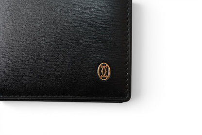 カルティエ 財布 メンズ Cartier 長財布 レザー パシャ ブラック/シルバー メンズ/レディース【中古】