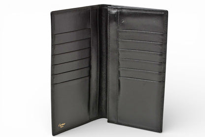 カルティエ 財布 メンズ Cartier 長財布 レザー パシャ ブラック/シルバー メンズ/レディース【中古】