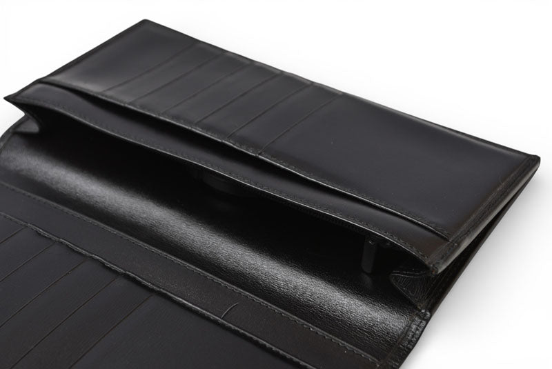 カルティエ 財布 メンズ Cartier 長財布 レザー パシャ ブラック/シルバー メンズ/レディース【中古】