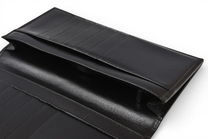 カルティエ 財布 メンズ Cartier 長財布 レザー パシャ ブラック/シルバー メンズ/レディース【中古】