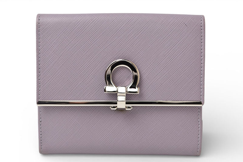 サルヴァトーレフェラガモ 財布/三つ折 Salvatore Ferragamo 折財布 ガンチーニ/ラベンダー【中古】