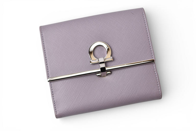 サルヴァトーレフェラガモ 財布/三つ折 Salvatore Ferragamo 折財布 ガンチーニ/ラベンダー【中古】