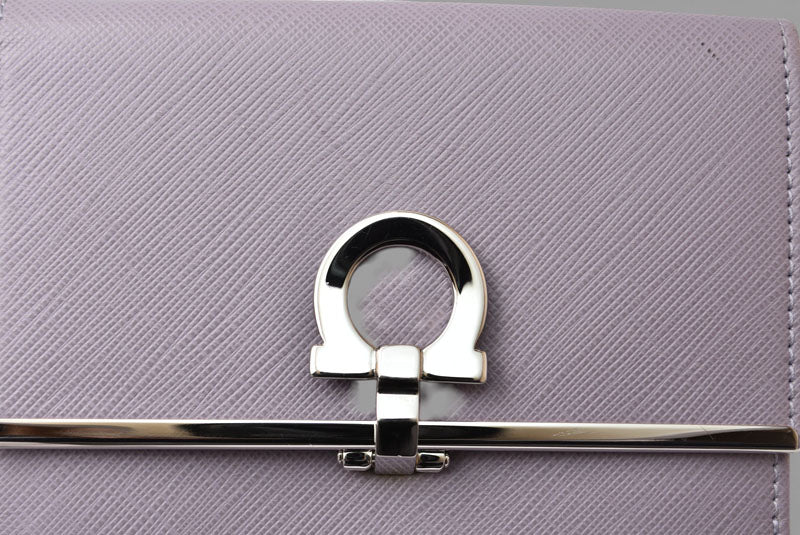 サルヴァトーレフェラガモ 財布/三つ折 Salvatore Ferragamo 折財布 ガンチーニ/ラベンダー【中古】