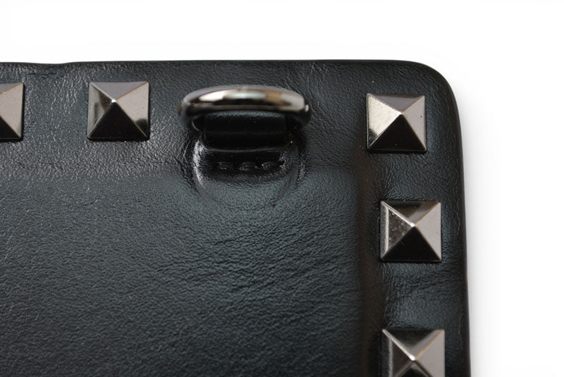 ヴァレンティノ 財布 VALENTINO 折財布 バレンチノ ロックスタッズ ブラック メンズ/レディース【中古】