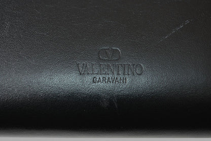ヴァレンティノ 財布 VALENTINO 折財布 バレンチノ ロックスタッズ ブラック メンズ/レディース【中古】