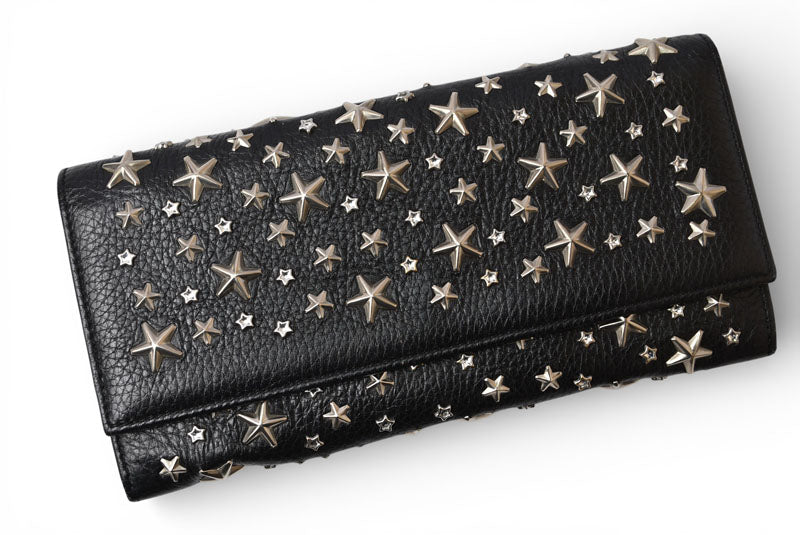 ジミーチュウ チェーンウォレット/長財布/ショルダーバッグ JIMMY CHOO スタースタッズ/ラインストーン ブラック【中古】