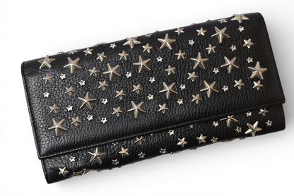 ジミーチュウ チェーンウォレット/長財布/ショルダーバッグ JIMMY CHOO スタースタッズ/ラインストーン ブラック【中古】