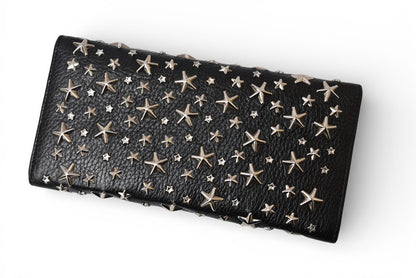 ジミーチュウ チェーンウォレット/長財布/ショルダーバッグ JIMMY CHOO スタースタッズ/ラインストーン ブラック【中古】