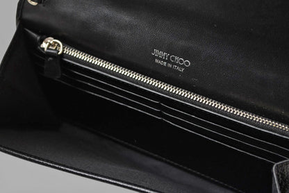 ジミーチュウ チェーンウォレット/長財布/ショルダーバッグ JIMMY CHOO スタースタッズ/ラインストーン ブラック【中古】