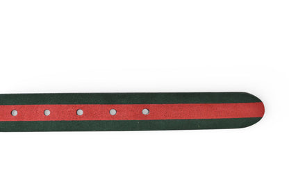 グッチ ベルト リバーシブル サイズ85 レザー GUCCI シェリーライン ブラック グリーン/レッド【中古】