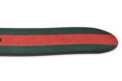 グッチ ベルト リバーシブル サイズ85 レザー GUCCI シェリーライン ブラック グリーン/レッド【中古】