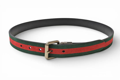グッチ ベルト リバーシブル サイズ85 レザー GUCCI シェリーライン ブラック グリーン/レッド【中古】