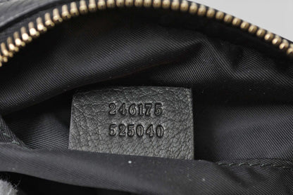 グッチ コスメポーチ/化粧ポーチ GUCCI バンブー レザー ブラック 246175【中古】