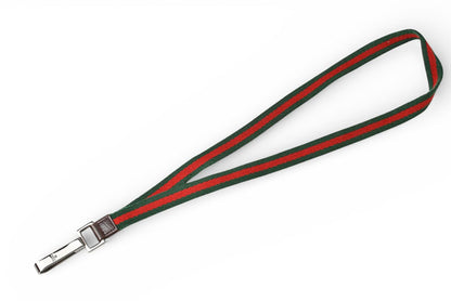 グッチ ネックストラップ GUCCI ウェビングライン グリーン/レッド 【中古】
