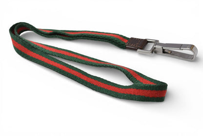 グッチ ネックストラップ GUCCI ウェビングライン グリーン/レッド 【中古】