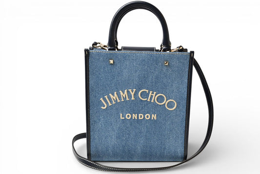 ジミーチュウ ショルダーバッグ JIMMY CHOO VARENNE/ヴァレンヌ トート N/S デニム 2wayバッグ レディース【中古】