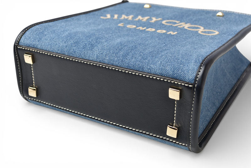 ジミーチュウ ショルダーバッグ JIMMY CHOO VARENNE/ヴァレンヌ トート N/S デニム 2wayバッグ レディース【中古】
