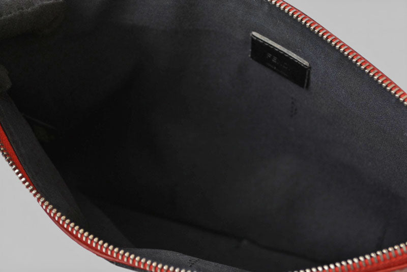 フェンディ クラッチバッグ/セカンドバッグ FENDI BUGS/バグズアイ モンスター フラットポーチ 7N0078 5WF レッド/ブラック【中古】