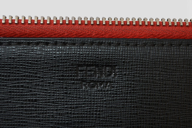 フェンディ クラッチバッグ/セカンドバッグ FENDI BUGS/バグズアイ モンスター フラットポーチ 7N0078 5WF レッド/ブラック【中古】