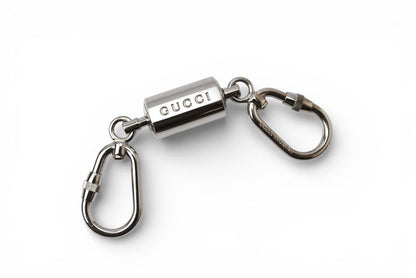 グッチ キーリング/キーホルダー GUCCI ヴィンテージ ダブルカラビナ シルバー 042 1698【中古】