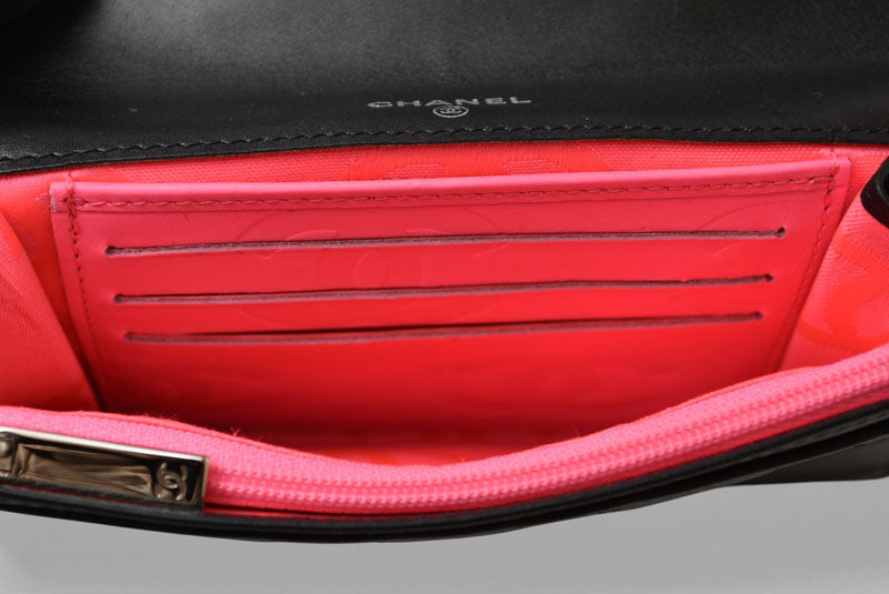 シャネル 財布/二つ折 CHANEL 折財布 カンボン A26722 ブラック/ブラック【中古】
