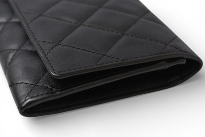 シャネル 財布/二つ折 CHANEL 折財布 カンボン A26722 ブラック/ブラック【中古】