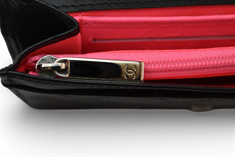 シャネル 財布/二つ折 CHANEL 折財布 カンボン A26722 ブラック/ブラック【中古】