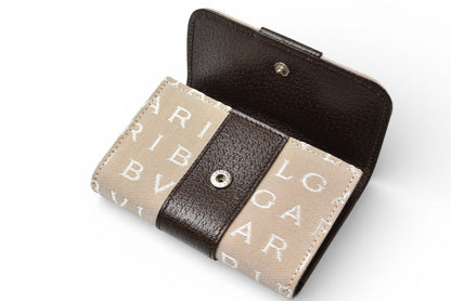 ブルガリ キーケース/キーホルダー BVLGARI ロゴマニア ベージュ/シルバー金具 メンズ/レディース【中古】