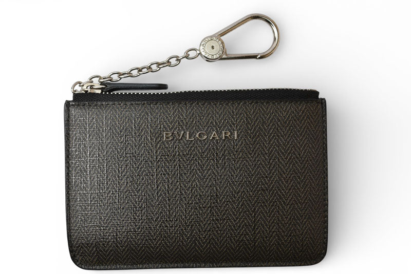ブルガリ コインケース/キーホルダー/キーポーチ BVLGARI キーチェーン付 グレー【中古】