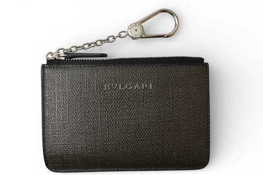 ブルガリ コインケース/キーホルダー/キーポーチ BVLGARI キーチェーン付 グレー【中古】