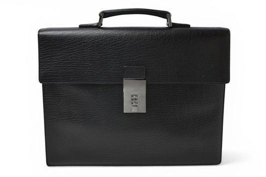 グッチ 美品 ビジネスバッグ/書類カバン A4 GUCCI レザー ブラック 34044.212792【中古】