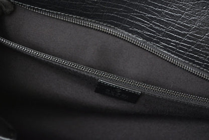 グッチ 美品 ビジネスバッグ/書類カバン A4 GUCCI レザー ブラック 34044.212792【中古】