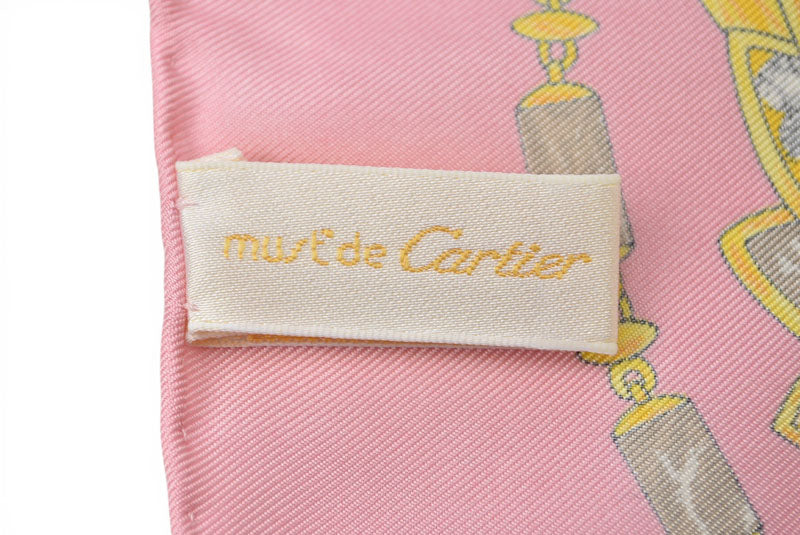 カルティエ スカーフ Cartier ショール ヒョウ ゴールド ピンク 未使用【中古】
