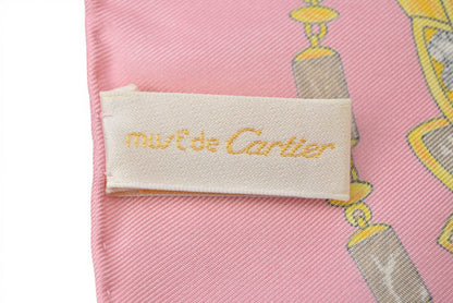 カルティエ スカーフ Cartier ショール ヒョウ ゴールド ピンク 未使用【中古】
