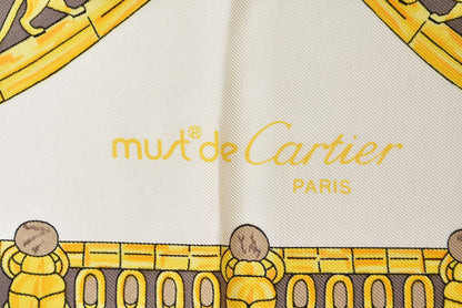 カルティエ スカーフ Cartier ショール ヒョウ ゴールド ピンク 未使用【中古】
