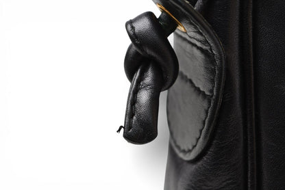 ロエベ ショルダーバッグ ヴィンテージ LOEWE アナグラム バッグ レザーブラック【中古】
