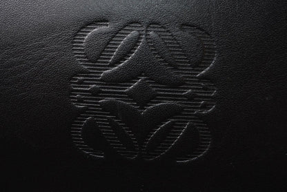 ロエベ ショルダーバッグ ヴィンテージ LOEWE アナグラム バッグ レザーブラック【中古】